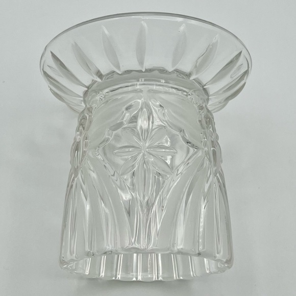 Gorham Angels Of Peace Crystal Pillar Candle Holder Frosted Germany Christmas - Picture 8 of 13